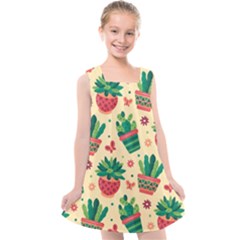 Cactus Love  Kids  Cross Back Dress by designsbymallika