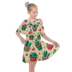 Cactus Love  Kids  Shoulder Cutout Chiffon Dress by designsbymallika