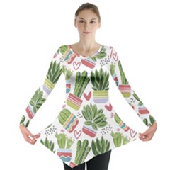 Cactus Love  Long Sleeve Tunic  by designsbymallika