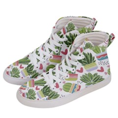 Cactus Love  Women s Hi-top Skate Sneakers by designsbymallika