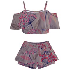 Cherry Love Kids  Off Shoulder Skirt Bikini by designsbymallika