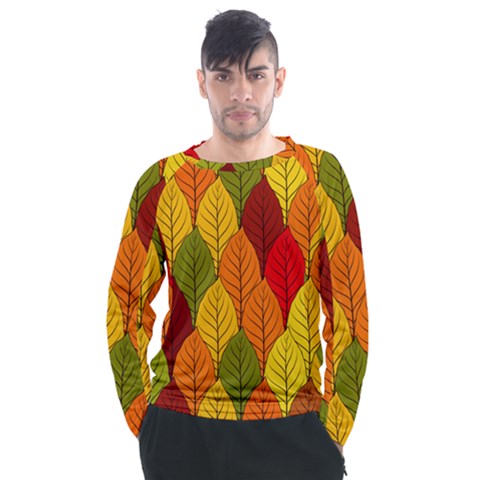 Autumn Leaves Men s Long Sleeve Raglan Tee by designsbymallika