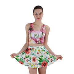 Beautiful Orange Flowers Mini Skirt by designsbymallika