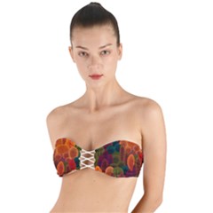 Autumn Trees Twist Bandeau Bikini Top by designsbymallika