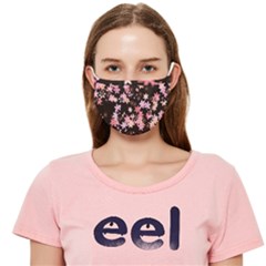 Pink and Black Wildflowers Floral Print Cloth Face Mask (Adult)
