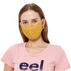 Yellow Butterfly Pattern Crease Cloth Face Mask (adult) by SpinnyChairDesigns