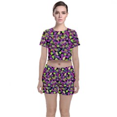 Summer Flora Crop Top And Shorts Co-ord Set by 1dsign