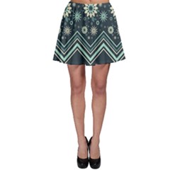 Floral-geometric  Ornament Skater Skirt by FloraaplusDesign