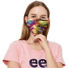 Psychedelic Rainbow Grunge Fitted Cloth Face Mask (adult) by SpinnyChairDesigns