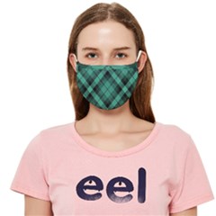 Biscay Green Black Plaid Cloth Face Mask (adult) by SpinnyChairDesigns