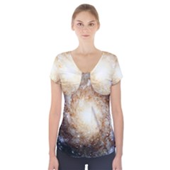 Galaxy Space Short Sleeve Front Detail Top by Sabelacarlos