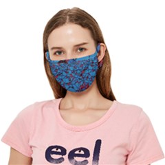 Red Blue Pattern Crease Cloth Face Mask (Adult)
