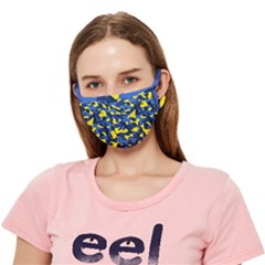 Blue Yellow Camouflage Crease Cloth Face Mask (adult) by SpinnyChairDesigns