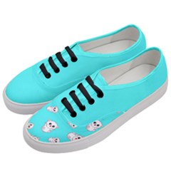 Azure Blue And Crazy Kitties Pattern, Cute Kittens, Cartoon Cats Theme Women s Classic Low Top Sneakers by Casemiro