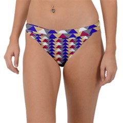 Colorful Triangles Pattern, Retro Style Theme, Geometrical Tiles, Blocks Band Bikini Bottom by Casemiro