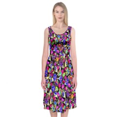 Summer Flora  Midi Sleeveless Dress