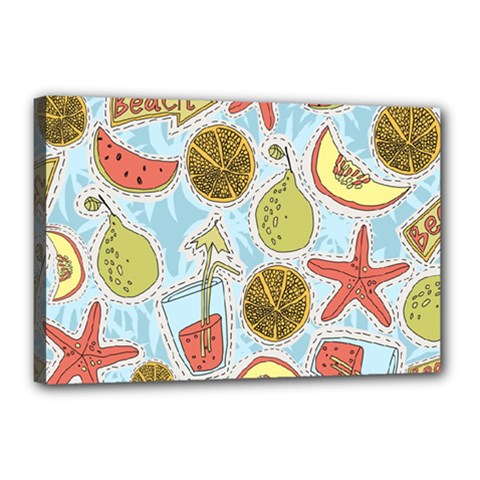 Tropical pattern Canvas 18  x 12  (Stretched)