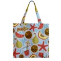 Tropical pattern Zipper Grocery Tote Bag View1