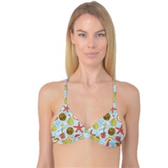 Tropical pattern Reversible Tri Bikini Top