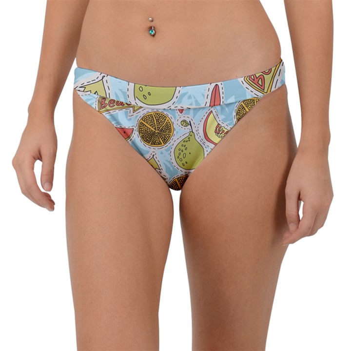 Tropical pattern Band Bikini Bottom