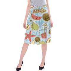 Tropical pattern Midi Beach Skirt