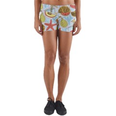 Tropical pattern Yoga Shorts