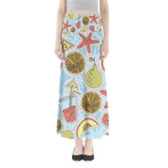 Tropical pattern Full Length Maxi Skirt