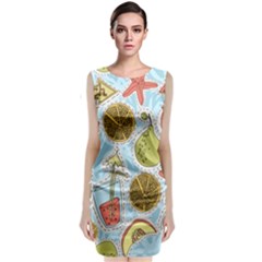 Tropical pattern Classic Sleeveless Midi Dress