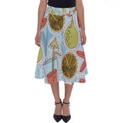 Tropical pattern Perfect Length Midi Skirt