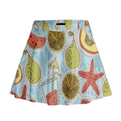 Tropical pattern Mini Flare Skirt