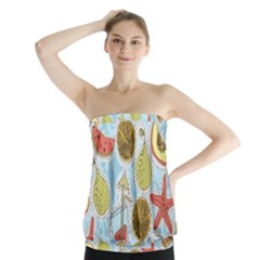 Tropical pattern Strapless Top