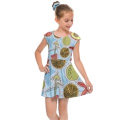 Tropical pattern Kids  Cap Sleeve Dress