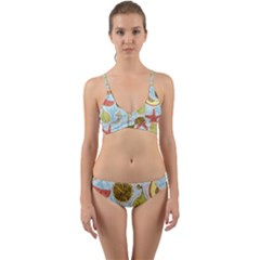 Tropical pattern Wrap Around Bikini Set