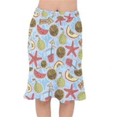 Tropical Pattern Short Mermaid Skirt by GretaBerlin