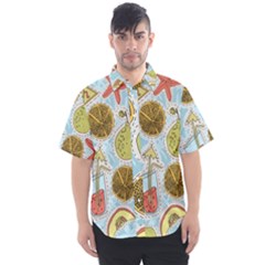 Tropical pattern Men s Short Sleeve Shirt