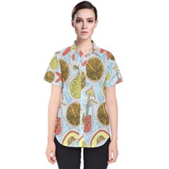 Tropical pattern Women s Short Sleeve Shirt