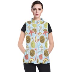 Tropical pattern Women s Puffer Vest
