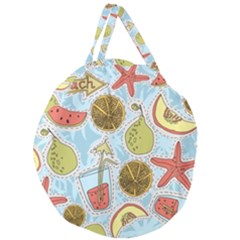 Tropical pattern Giant Round Zipper Tote