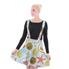 Tropical pattern Suspender Skater Skirt