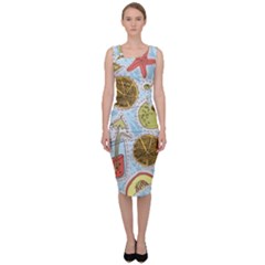 Tropical pattern Sleeveless Pencil Dress