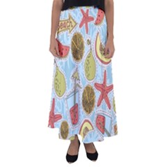 Tropical pattern Flared Maxi Skirt