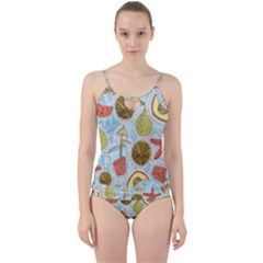 Tropical pattern Cut Out Top Tankini Set