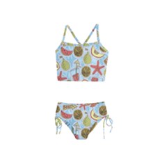 Tropical pattern Girls  Tankini Swimsuit