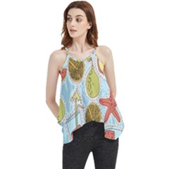 Tropical pattern Flowy Camisole Tank Top