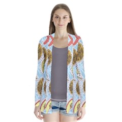 Tropical Pattern Drape Collar Cardigan by GretaBerlin