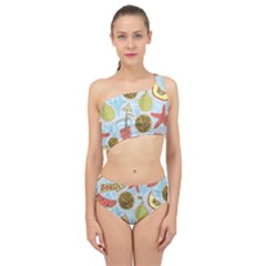 Tropical Pattern Spliced Up Two Piece Swimsuit by GretaBerlin