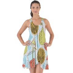 Tropical Pattern Show Some Back Chiffon Dress by GretaBerlin