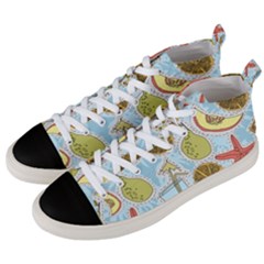Tropical Pattern Men s Mid-top Canvas Sneakers