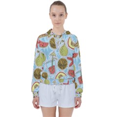 Tropical pattern Women s Tie Up Sweat