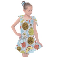 Tropical pattern Kids  Tie Up Tunic Dress